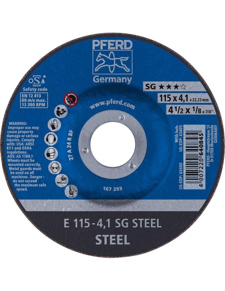 Disco de desbaste SG alto rendimiento - STEEL (acero)